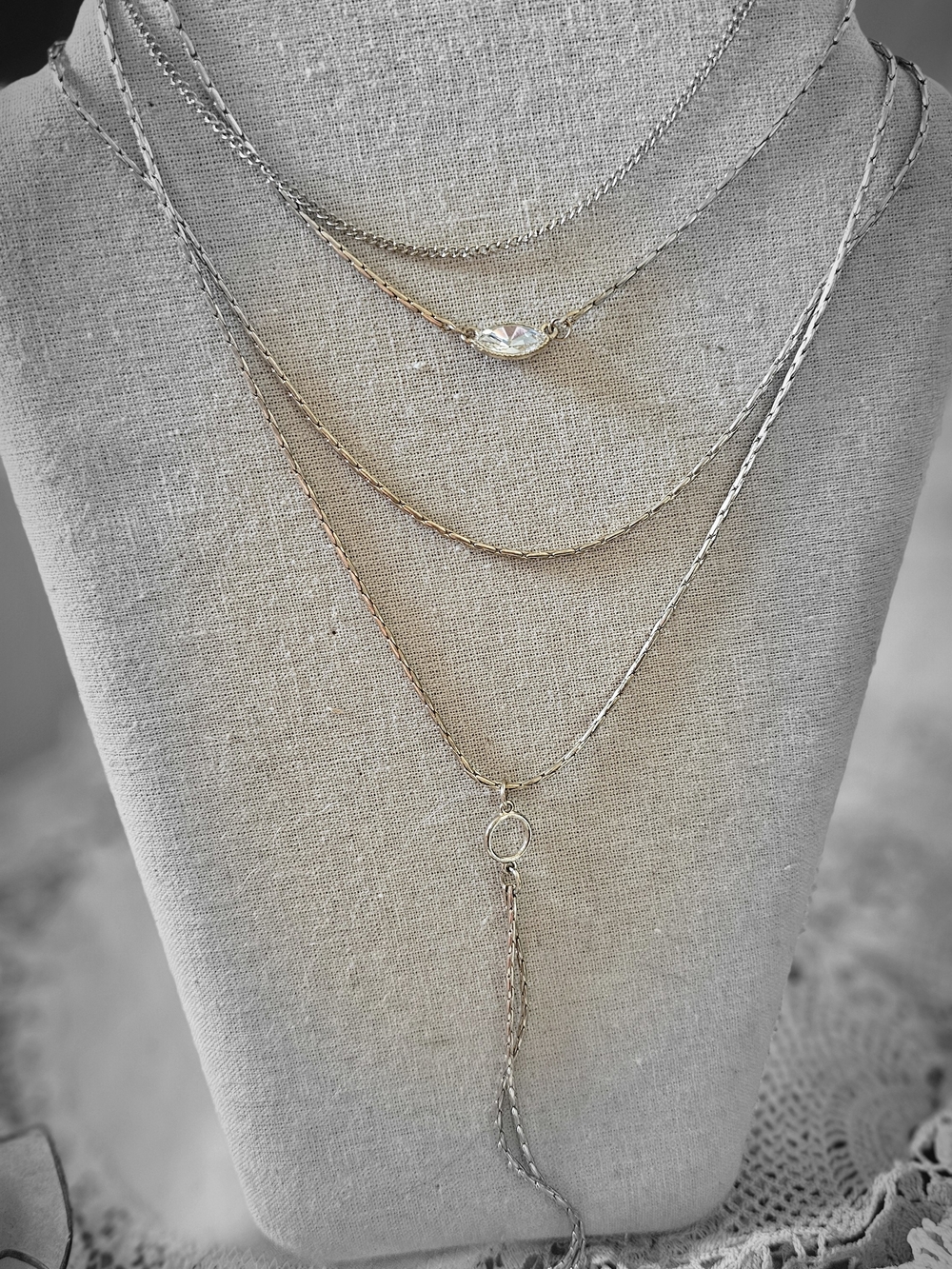Layered Gold and Silver Multi-Strand Necklace
